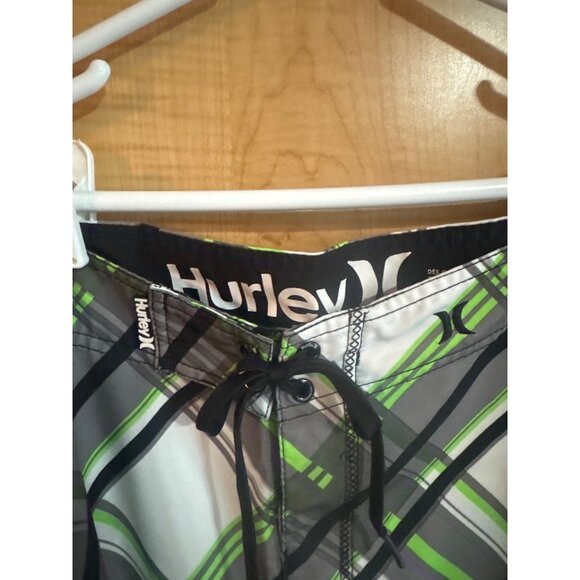 Hurley Mens Plaid Swim Trunks With Drawstring & Pocket Guessing Size M - Picture 4 of 6